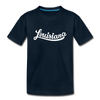 Louisiana Youth T-Shirt - Hand Lettered Youth Louisiana Tee - deep navy