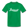 Louisiana Youth T-Shirt - Hand Lettered Youth Louisiana Tee - kelly green
