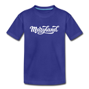 Maryland Youth T-Shirt - Hand Lettered Youth Maryland Tee - royal blue