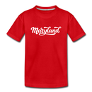 Maryland Youth T-Shirt - Hand Lettered Youth Maryland Tee - red