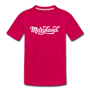 Maryland Youth T-Shirt - Hand Lettered Youth Maryland Tee - dark pink