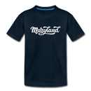 Maryland Youth T-Shirt - Hand Lettered Youth Maryland Tee - deep navy