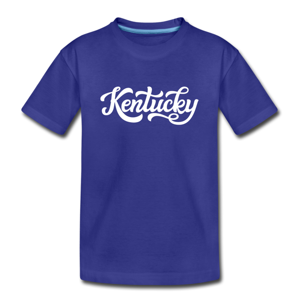 Kentucky Youth T-Shirt - Hand Lettered Youth Kentucky Tee - royal blue