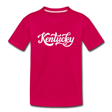 Kentucky Youth T-Shirt - Hand Lettered Youth Kentucky Tee - dark pink