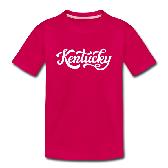 Kentucky Youth T-Shirt - Hand Lettered Youth Kentucky Tee - dark pink