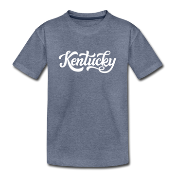 Kentucky Youth T-Shirt - Hand Lettered Youth Kentucky Tee - heather blue