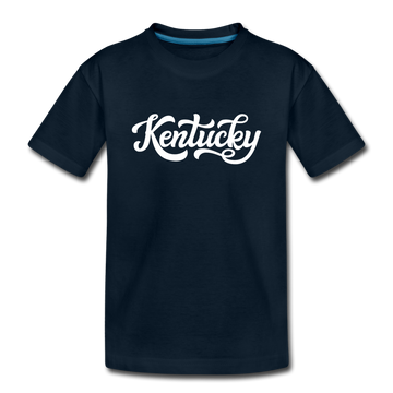 Kentucky Youth T-Shirt - Hand Lettered Youth Kentucky Tee - deep navy