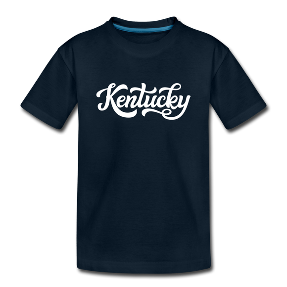 Kentucky Youth T-Shirt - Hand Lettered Youth Kentucky Tee - deep navy