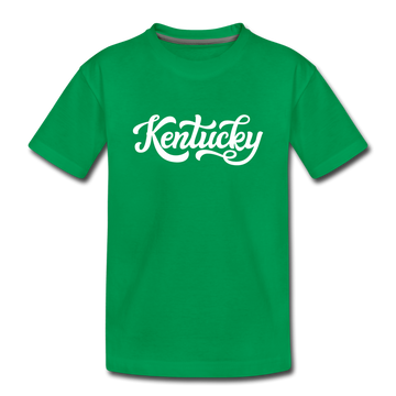 Kentucky Youth T-Shirt - Hand Lettered Youth Kentucky Tee - kelly green