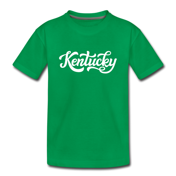 Kentucky Youth T-Shirt - Hand Lettered Youth Kentucky Tee - kelly green