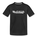 Massachusetts Youth T-Shirt - Hand Lettered Youth Massachusetts Tee - black