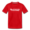 Massachusetts Youth T-Shirt - Hand Lettered Youth Massachusetts Tee - red