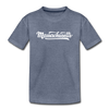 Massachusetts Youth T-Shirt - Hand Lettered Youth Massachusetts Tee - heather blue