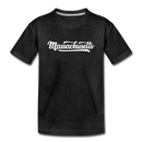 Massachusetts Youth T-Shirt - Hand Lettered Youth Massachusetts Tee - charcoal gray