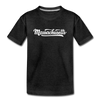 Massachusetts Youth T-Shirt - Hand Lettered Youth Massachusetts Tee - charcoal gray