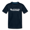 Massachusetts Youth T-Shirt - Hand Lettered Youth Massachusetts Tee - deep navy