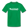 Massachusetts Youth T-Shirt - Hand Lettered Youth Massachusetts Tee - kelly green