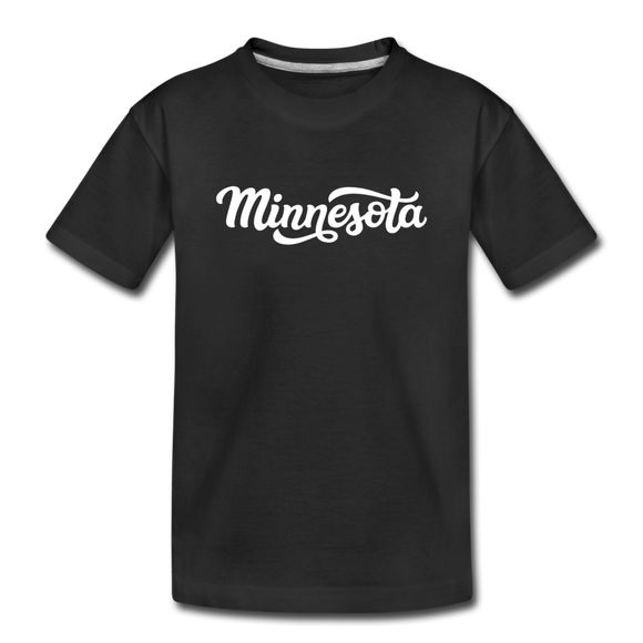 Minnesota Youth T-Shirt - Hand Lettered Youth Minnesota Tee - black