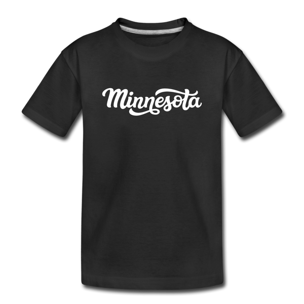 Minnesota Youth T-Shirt - Hand Lettered Youth Minnesota Tee - black