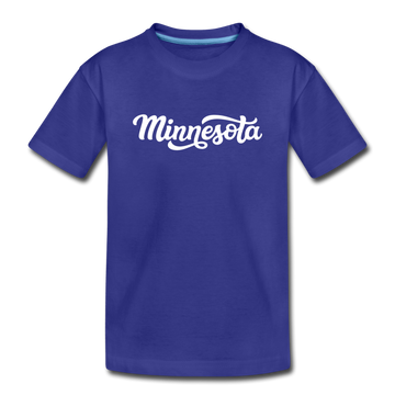 Minnesota Youth T-Shirt - Hand Lettered Youth Minnesota Tee - royal blue