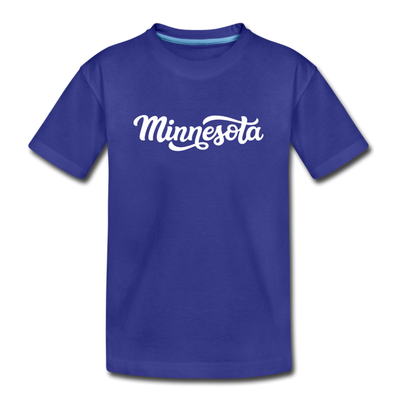 Minnesota Youth T-Shirt - Hand Lettered Youth Minnesota Tee - royal blue