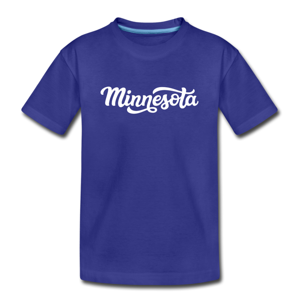 Minnesota Youth T-Shirt - Hand Lettered Youth Minnesota Tee - royal blue