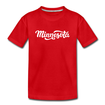 Minnesota Youth T-Shirt - Hand Lettered Youth Minnesota Tee - red