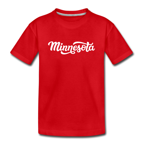 Minnesota Youth T-Shirt - Hand Lettered Youth Minnesota Tee - red