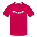 Minnesota Youth T-Shirt - Hand Lettered Youth Minnesota Tee - dark pink