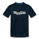 Minnesota Youth T-Shirt - Hand Lettered Youth Minnesota Tee - deep navy