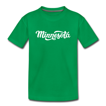 Minnesota Youth T-Shirt - Hand Lettered Youth Minnesota Tee - kelly green