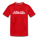 Nebraska Youth T-Shirt - Hand Lettered Youth Nebraska Tee - red