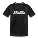 Nebraska Youth T-Shirt - Hand Lettered Youth Nebraska Tee - charcoal gray