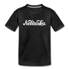 Nebraska Youth T-Shirt - Hand Lettered Youth Nebraska Tee - charcoal gray
