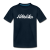Nebraska Youth T-Shirt - Hand Lettered Youth Nebraska Tee - deep navy