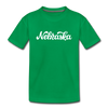 Nebraska Youth T-Shirt - Hand Lettered Youth Nebraska Tee - kelly green