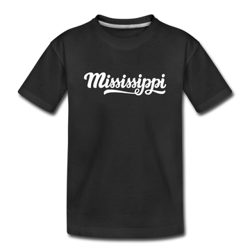 Mississippi Youth T-Shirt - Hand Lettered Youth Mississippi Tee - black
