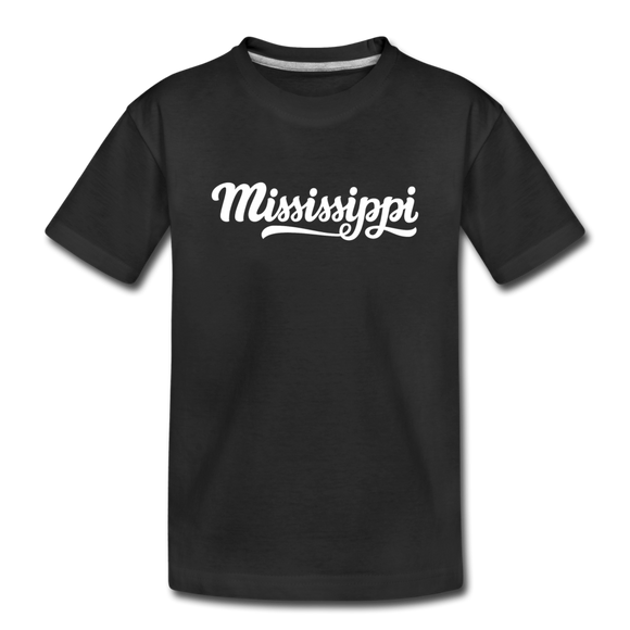 Mississippi Youth T-Shirt - Hand Lettered Youth Mississippi Tee - black