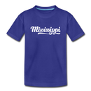 Mississippi Youth T-Shirt - Hand Lettered Youth Mississippi Tee - royal blue