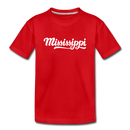Mississippi Youth T-Shirt - Hand Lettered Youth Mississippi Tee - red