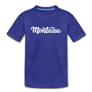 Montana Youth T-Shirt - Hand Lettered Youth Montana Tee - royal blue