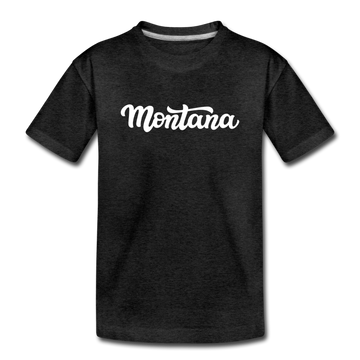 Montana Youth T-Shirt - Hand Lettered Youth Montana Tee - charcoal gray