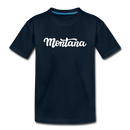 Montana Youth T-Shirt - Hand Lettered Youth Montana Tee - deep navy