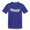 Missouri Youth T-Shirt - Hand Lettered Youth Missouri Tee - royal blue
