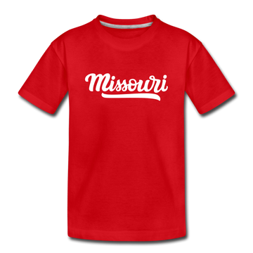 Missouri Youth T-Shirt - Hand Lettered Youth Missouri Tee - red