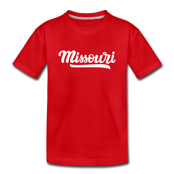Missouri Youth T-Shirt - Hand Lettered Youth Missouri Tee - red