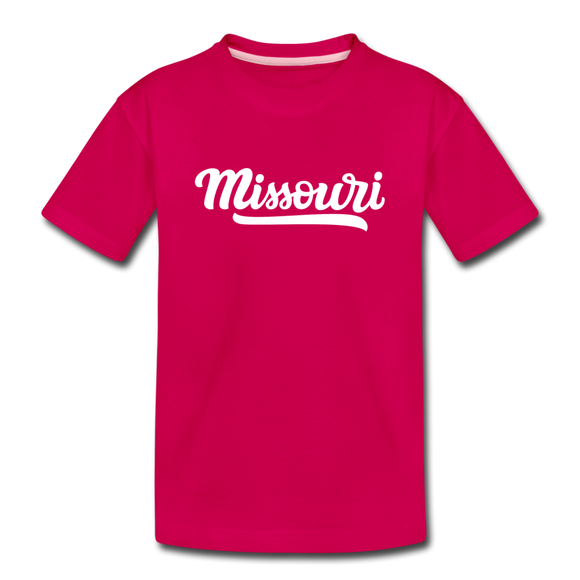 Missouri Youth T-Shirt - Hand Lettered Youth Missouri Tee - dark pink