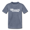 Missouri Youth T-Shirt - Hand Lettered Youth Missouri Tee - heather blue