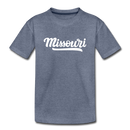 Missouri Youth T-Shirt - Hand Lettered Youth Missouri Tee - heather blue