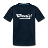 Missouri Youth T-Shirt - Hand Lettered Youth Missouri Tee - deep navy